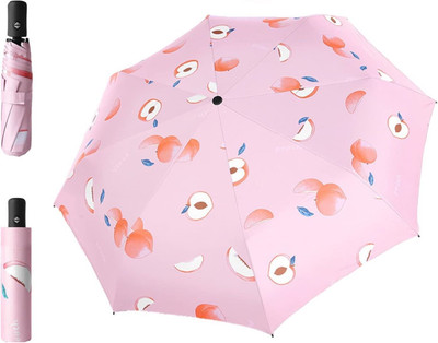 INFISPACE Umbrella For 23 Inch Large Size 3-Fold Umbrella,Peach ColorFor Sun & Rain Umbrella(Pink)