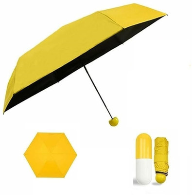 SBTs Stylish Windproof Mini Foldable Capsule Umbrella for UV Protection Rain Outdoor_ Umbrella(Multicolor)