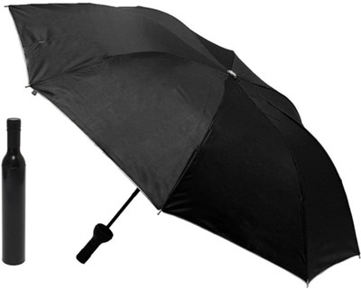 SBTs Deco Stylish Anti-UV Protector Wine Bottle Shape Portable Umbrella(Black)