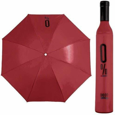SBTs Foldable Windproof Double Layer Umbrella with Bottle Cover for Rain Sun Umbrella Umbrella(Red)