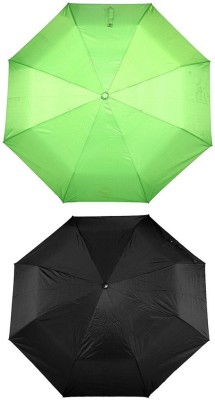 Bizarro.in 3 Fold Set of 2 Plain Office Men::Women_56 Umbrella(Green)