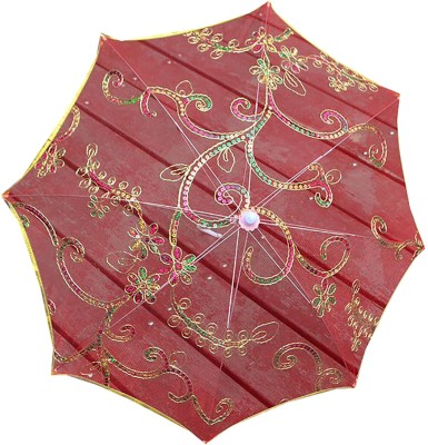 INFISPACE Ladoo Gopal Ji Fancy Chhatri Umbrella for , 12 Inchs & Red Color pack of 2 Umbrella(Red)