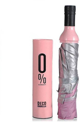 SBTs Fashionable Bottle Pink Travel Umbrella-054 Umbrella Umbrella(Pink)