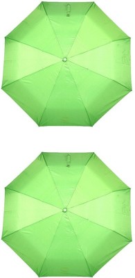 Bizarro.in 3 Fold Set of 2 Plain Office Men::Women_199 Umbrella(Green)