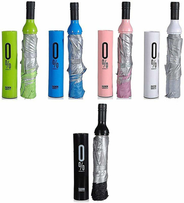 SBTs two layer folding umbrella with bottle cover look like as a wine bottle Umbrella(Multicolor)