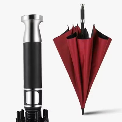 Nafeio Royal Classic Handle Umbrella Auto Open Windproof Unbreakable Stick Rain Umbrella(Maroon)