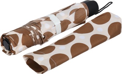 Flipkart SmartBuy 3 Fold Polka Dot Printed Rain and Sun Protective Umbrella(Brown)