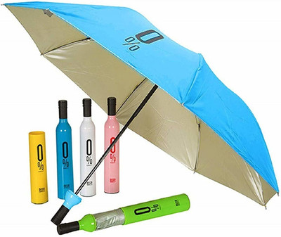 Droplet Ultra Light Compact And Folding Umbrella With Bottle Cover (Multi color) Umbrella(Multicolor)