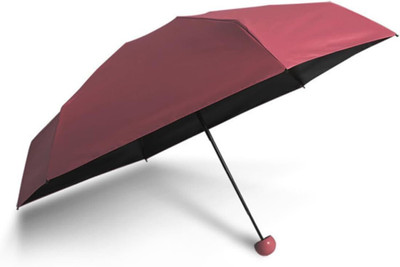 SBTs Capsule Mini Pocket Umbrella 5-Folding Anti-UV Umbrellas Umbrella(Red)