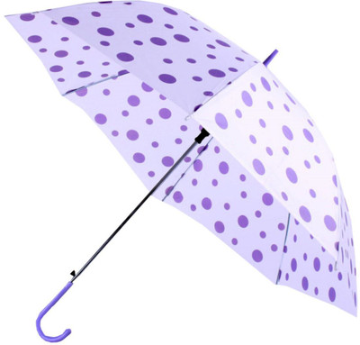 INFISPACE Transparent Polka-Dot 2 Fold Automatic Umbrella(Purple)