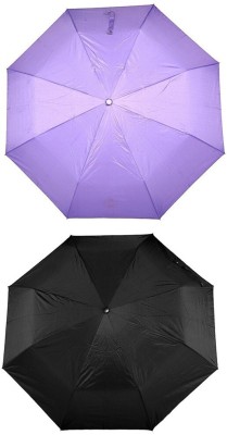 Bizarro.in 3 Fold Set of 2 Plain Office Men::Women_57 Umbrella(Purple)