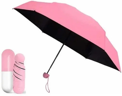 SBTs Designer Ultra Mini UV Coated 4-Fold Travel Capsule Umbrella Umbrella(Pink)