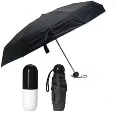 SBTs Small Capsule Design Umbrella For Rain Windproof & Sun Protection Umbrella(Black)