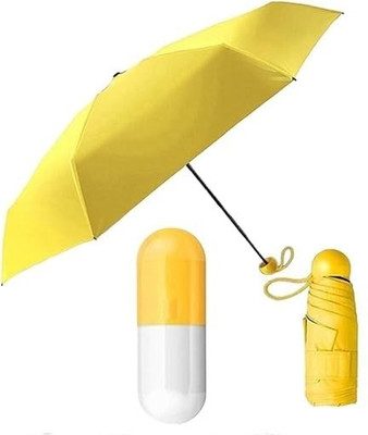 SBTs Stylish Windproof Foldable Capsule Umbrella for UV Protection Rain Outdoor_15 Umbrella(Yellow)
