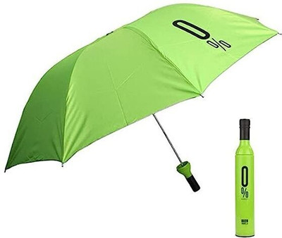 SBTs Stylish Umbrella Folding Plastic Wine Bottle MULTICOLOR Umbrella(Green)