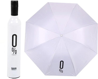 SBTs Bottle Shape Mini Compact Foldable Umbrella with Plastic Case Umbrella Umbrella(White)