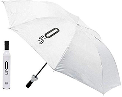 SBTs Wine Bottle Shape Mini Compact Foldable Pack of 1 Umbrella(White)