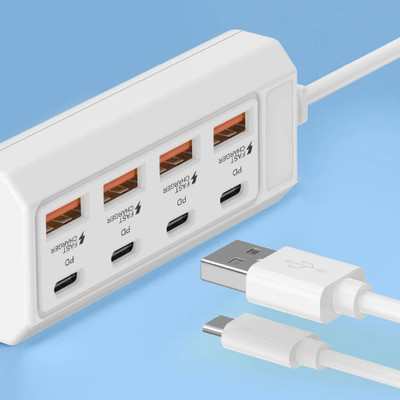 IMMUTABLE BUY 4-USB & 4 Type C Fast Charging Power Socket USB Hub Adapter GOF1 BUY 4-USB & 4 Type C Fast Charging Power Socket USB Hub Adapter GOF1 USB Hub(White)