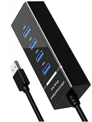 BSVR Portable Mini USB HUB 4 Port SuperSpeed 3.0 Led Indication For Laptop, PC _130 USB HUB 4 PORT_86 USB Hub(Black)