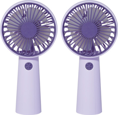24 ENERGY Whisper-Quiet USB Rechargeable Mini Fan | Pack of 2 - Purple BreezeMate combo Pack USB Fan(Purple)