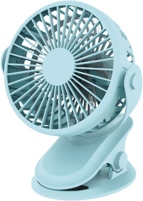 24 ENERGY ChillMate Table Clipping Fan + LED Light | Flexible | Lithium Battery USB Fan(Light Blue)