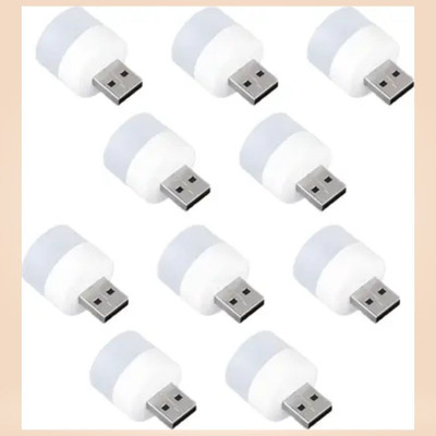 justcellz Energy Efficient Soft Glow Lamp for Multiple Devices Portable USB LED Night Light – Mini Plug-and-Play Lamp for Laptops Led Light(White)