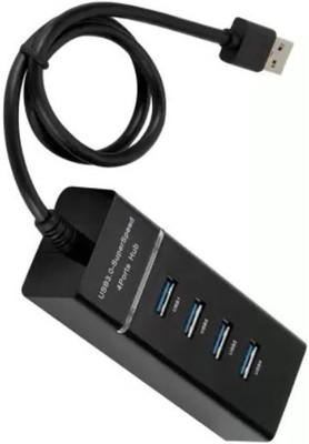 BSVR Portable Mini USB HUB 4 Port SuperSpeed 3.0 Led Indication For Laptop, PC _131 USB HUB 4 PORT_06 USB Hub(Black)