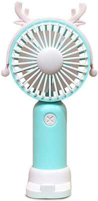 Symbelle USB Portable Fan with Mobile Holder – Cute Fan for Office, Bedroom, Travel | DD8055 USB Fan, Rechargeable Fan(Blue)