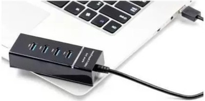 BSVR Portable Mini USB HUB 4 Port SuperSpeed 3.0 Led Indication For Laptop, PC _136 USB HUB 4 PORT_91 USB Hub(Black)