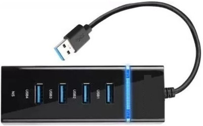 BSVR Portable Mini USB HUB 4 Port SuperSpeed 3.0 Led Indication For Laptop, PC _95 USB HUB 4 PORT_54 USB Hub(Black)