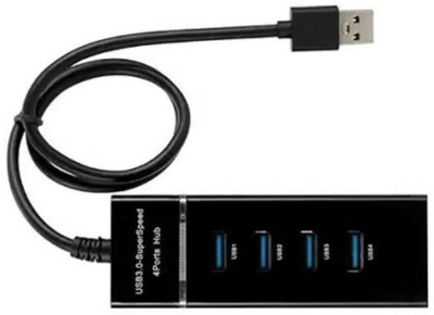 BSVR Portable Mini USB HUB 4 Port SuperSpeed 3.0 Led Indication For Laptop, PC _105 USB HUB 4 PORT_63 USB Hub(Black)