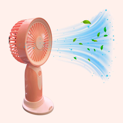 WOYR 3 Speed Rechargeable Portable Mini Fan for Home,Office,Desk|Small Fan Portable Fan|Mini Fan Electric with 500 MAH Lithium Battery|Small Fan Rechargeable Fan(Pink)