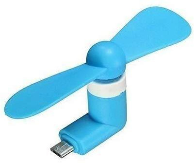 justcellz Pack Of 1 Mini Micro USB Portable Mobile Fan for Android Devices Mini Moblie Coller,Mini Fan with All Android USB Fan(Blue)