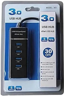 TECHEL usb hub 4 Port USB 3.0 Hub with Data Transfer xzs9 usb hub 4 Port USB 3.0 Hub with Data Transfer bvc9 USB Hub(Black)
