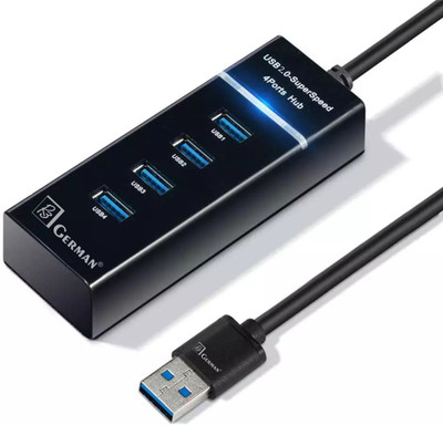 R3 GERMAN 4 Port Portable 2.0 USB HUB Bus Powered for PD Mouse Keyboard Mobile Tablet 4 Port 2.0 USB HUB for Home Offices for connecting Multiple USB Devices at Once USB Hub(Black || White)