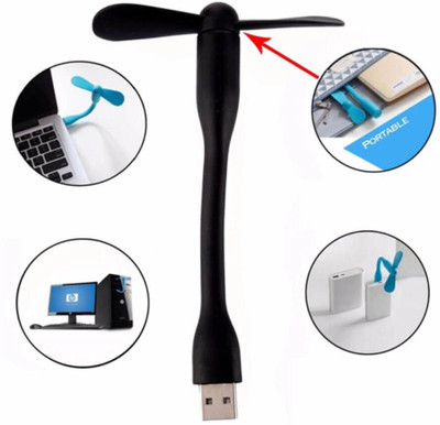 Afpin Flexible, Portable, Emergency USB Fan - Use with mobile, laptop, computer, powerbank USB Fan(MULTI COLOR)