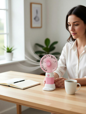 24 Energy Breeze Cyclone Charging Hand Fan EN-3264-1-PK USB Fan(White, Pink)