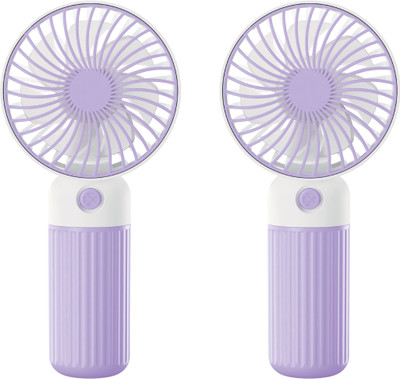 24 ENERGY Eco-Friendly USB Hand Fan with Power Saving Feature | Pack of 2 - Purple WindSnap combo Pack USB Fan(Purple)