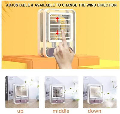 ENMORA Misting Small Fan with Mist LED Light,Electric Battery Operated AQW15 Misting Small Fan with Mist LED Light,Electric Battery Operated AQW15 USB Fan(Multicolor)