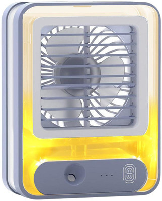 IMMUTABLE Electric Small Desk Fan with Mist Spray,LED Light Battery Operated YUT7 Electric Small Desk Fan with Mist Spray,LED Light Battery Operated YUT7 USB Fan(Multicolor)