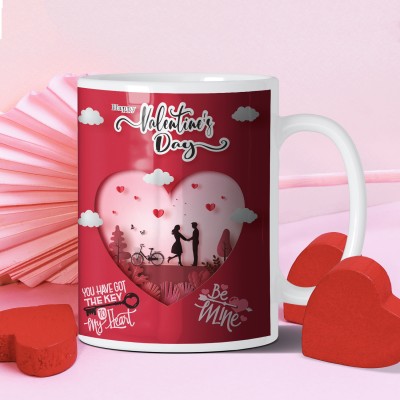 GIFT MY PASSION Happy Valentine'S Day Ceramic Coffee 350ml Ceramic Coffee Mug(386 ml)