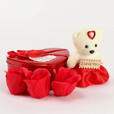 BeUnique Artificial Flower, Soft Toy Gift Set