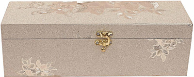 navjai 1Rod Jewelry Vanity box Storage Case with Handle Lock System Bangle Box 1pc Jewellery Vanity Box(Gold)