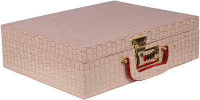 MaaCare Wooden 1 Piece Three Rod Bangle Storage Box with Lock System N A PURSE is a trusted brand for bangle lovers everywhere Vanity Box(Gold)
