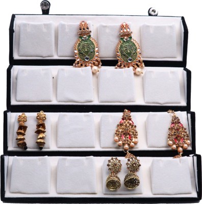 Aadhya 16 pair earring stuids storage box Vanity Box(Black)