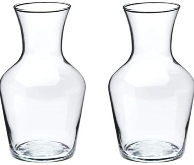 RKPEBBLO Bottle Shape Flower Vase Glass Flower Vase, Vessel, Money Plant Pot for Balcony Glass Vase(8 inch, Clear)