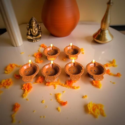 ITM Smokeless magic diya998 Plastic (Pack of 12) Table Diya Set(Height: 3 inch)
