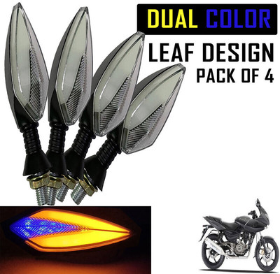 ShopLand Front, Rear LED Indicator Light for Bajaj Pulsar 220 DTS-i(Amber, Blue)