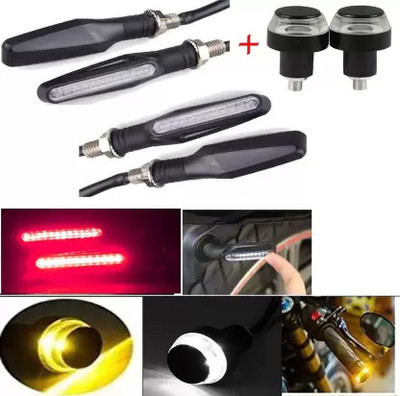 CROXIV Front, Rear, Side LED Indicator Light for Hero, Honda, TVS Universal For Bike(Yellow, White)