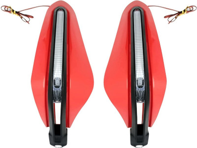 Autozap Motorcycle Red Handguards with Led Bike Crash Guard(Universal For Bike)